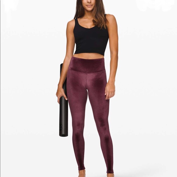 NWT lululemon maroon velvet wonder under leggings - Picture 1 of 3